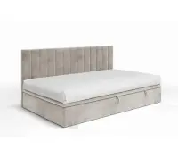 OD RĘKI ! INTARO A43 łóżko z pojemnikiem 80x200 w kolorze ciepły beż tkanina Magic Velvet 2210